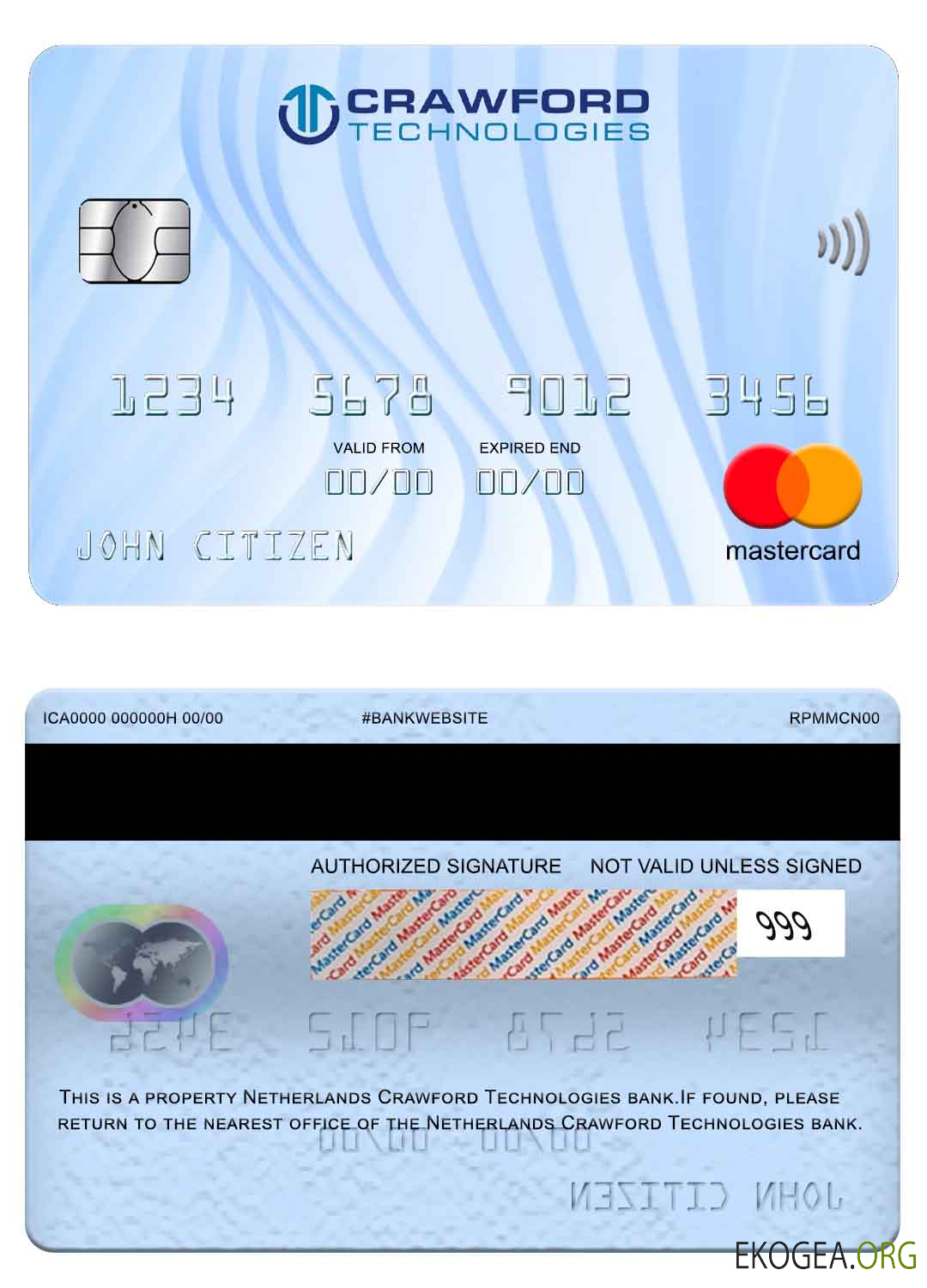 Pays Bas (Hollande) Mastercard Crawford Technologies Bank